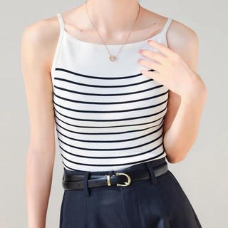 Áo yếm sọc nữ không tay dệt kim