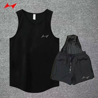 Hells Sports Waistcoat Suit Marathon Men's and Women's Track and Field Competition Training Running Quick-Drying Vest Shorts Set MjAC