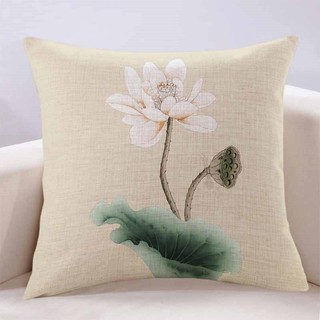 Gối đệm sofa phong cách Trung Hoa màu be, tựa lưng giường Zen, có lõi