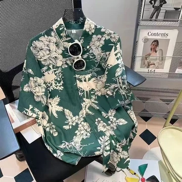 Unisex Áo Sơ Mi Quá Khổ Cho Nữ Và Nam Baggy Áo Sơ Mi Hoa Áo Plus Kích Thước Áo Thời Trang Hợp Thời Trang Áo Cho Nữ Quần Áo Vintage Áo Sơ Mi Retro Top