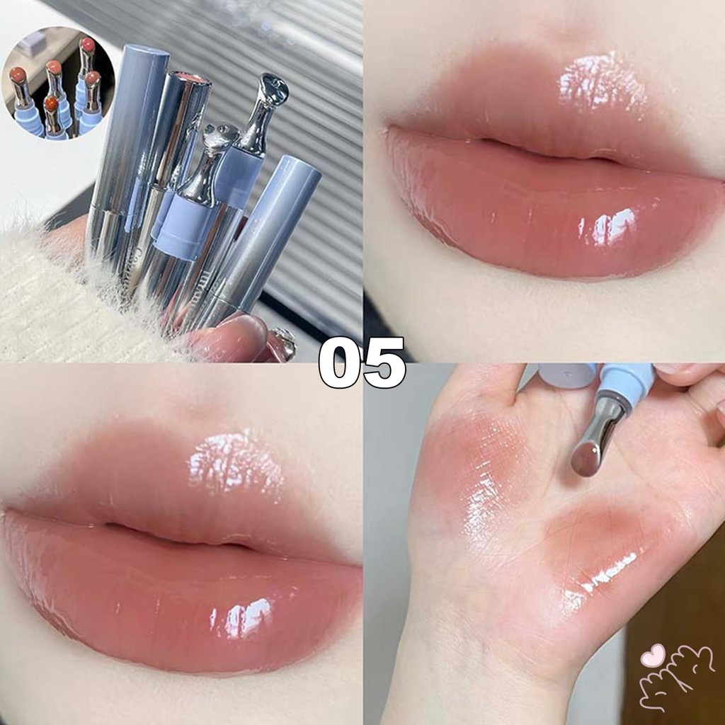 IOIIK Son bóng cọ đầu bàn là kim loại - Gel môi tạo môi căng mọng thủy tinh - Cấp ẩm làm da trắng, bền màu khó dính ly