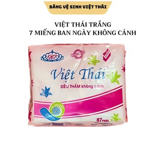 [10 gói 70 miếng] Băng vệ sinh có cánh VIỆT THÁI Trắng 7 miếng/GÓI - VIETTHAI TRẮNG