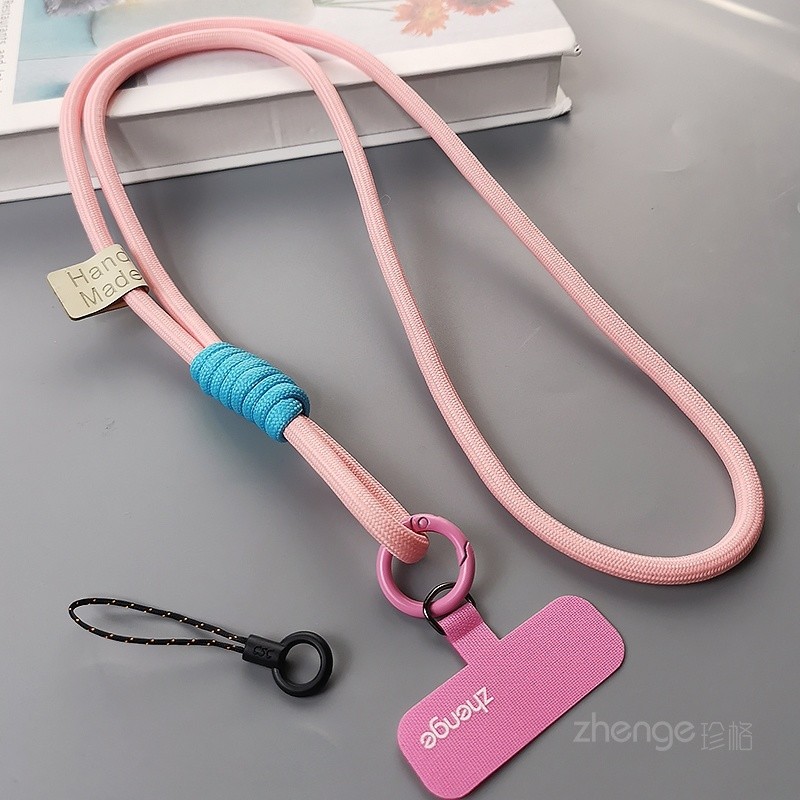 Dây đeo điện thoại di động mặt cười, dây bện dài, đeo vai chống mất/rơi/trộm, nam nữ ngoài trời