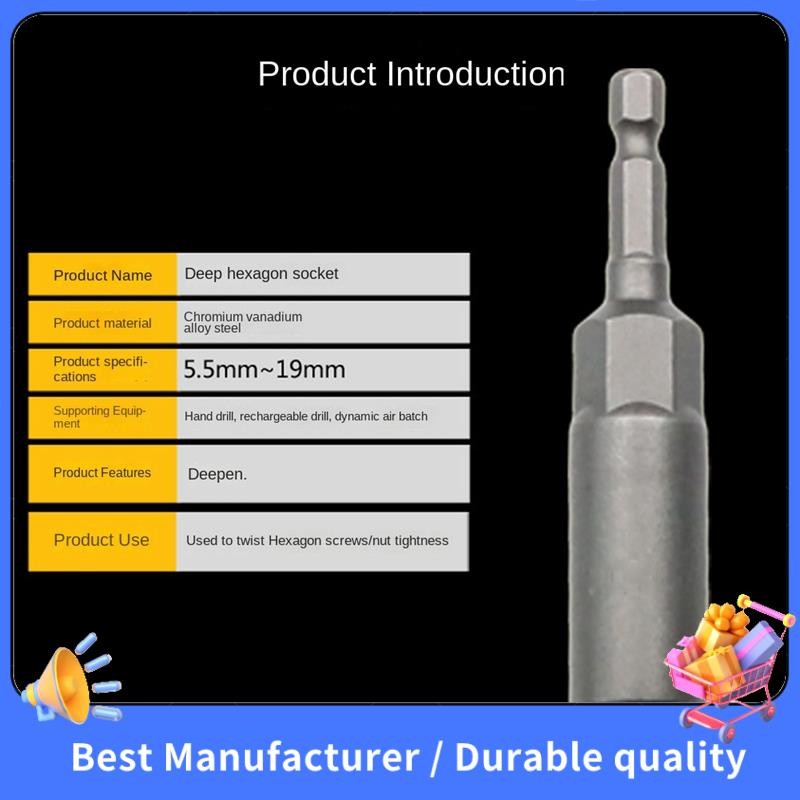 10 Cái 5.5mm-14mm Hex Ổ Cắm Tay Đầu Phun Đai Ốc Bộ Trình Điều Khiển Ổ Cắm Cờ Lê Bộ Cho Máy Khoan Điện Trình Điều Khiển Tác Động Tua Vít Điện Tay Cầm Dụng Cụ