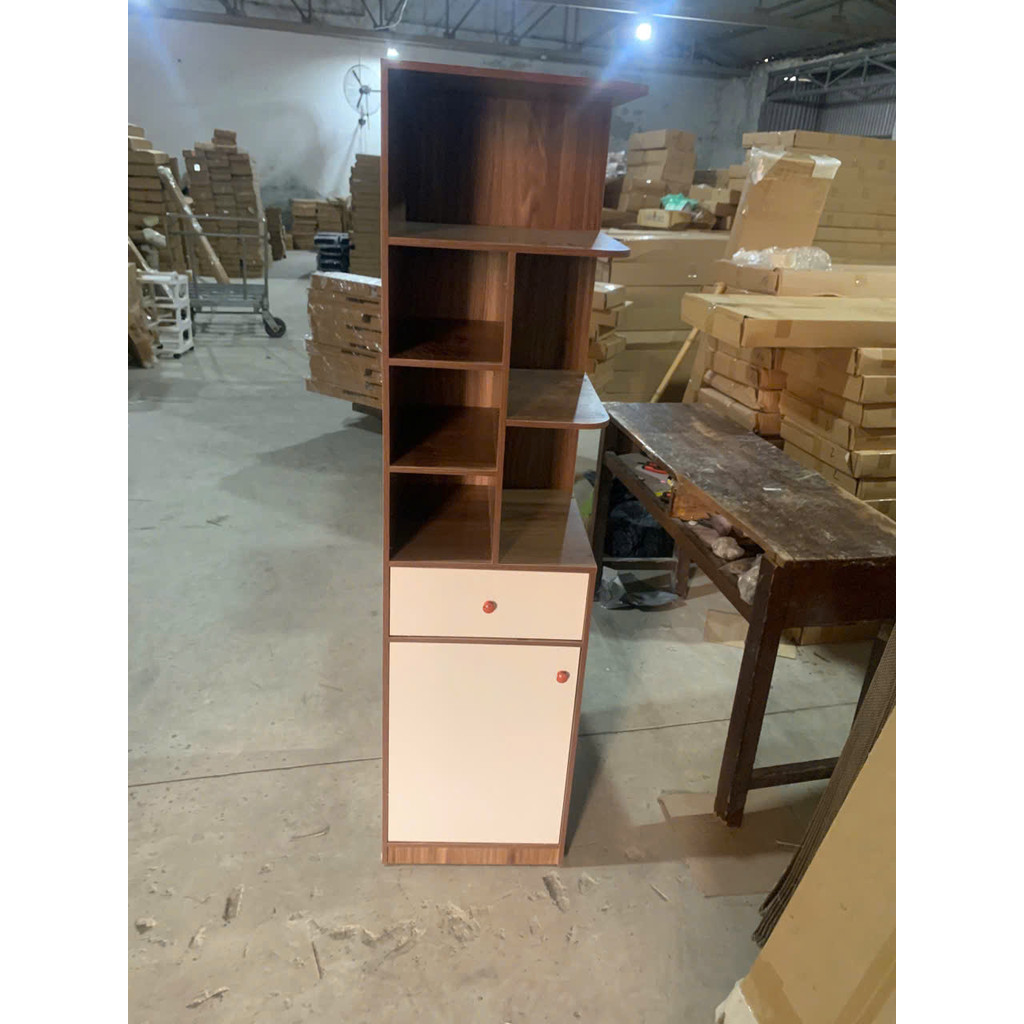 Kệ Góc Tường Gỗ Có Ngăn Tủ, Kệ trang trí 1m60x40x40cm Chất Liệu Gỗ MDF, Dễ Dàng Tháo Lắp