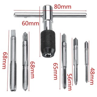 Bộ 6 Máy Khoan Cờ Lê Chữ T - Mũi Khoan M3/M4/M5/M6/M8