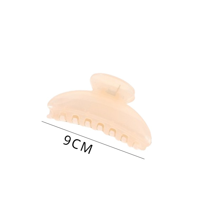 [Yunyuan] Kẹp tóc hình bán nguyệt lớn màu thạch bóng chất lượng cao dành cho nữ Chất liệu Acetate Phụ kiện tóc Tính khí Kẹp cá mập