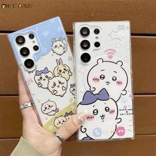 Dành Cho Samsung Galaxy S24 S23 S22 Plus Ultra FE S24 + S23 + S22 + Vỏ Điện Thoại Chiikawa Usagi Hamster Thỏ Thỏ Hoạt Hình Trong Suốt Trong Suốt Vỏ Silicon Mềm
