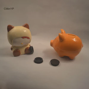 Cminyp 2 / 4 Chiếc Đen Nhựa Hộp Đựng Tiền Nút Chặn Bao Hộp Tiết Kiệm Tiền Heo Đất Đóng Cửa Cắm Nút Chặn Bao Thay Thế Vinh Quang