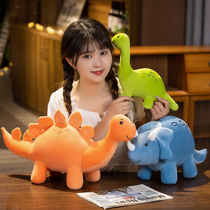 Rytanda Hoạt Hình Khủng Long Nhiều Màu Sắc Sang Trọng Đồ Chơi Gấu Bông Búp Bê Thú Nhồi Bông Dễ Thương Triceratops Sang Trọng Kawaii Mềm Đồ Chơi Trẻ Em Cho Bé Trai Bé Gái Trang Trí Nhà