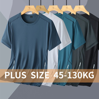 [Plus Size] 8XL 7XL Áo nam khô nhanh ngoài trời thể thao thun chạy bộ Nylon cỡ lớn Áo thun lưới lụa băng