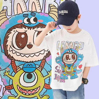 2024 Labububupu Pop Mart Áo Sơ Mi Cho Trẻ Em Tay Ngắn Dễ Thương Và Thoải Mái Phù Hợp Với Nhiều Màu Sắc Labu Boo