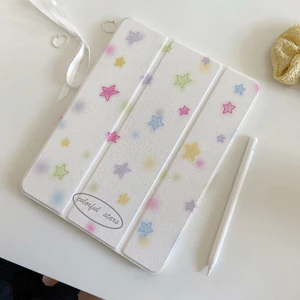 Vỏ gấp ba lần cho IPad Mini6 5 6 7 8 9 Air Air2 Air3 Air4 Air5 Air6 10.9 "Pro10.5 Pro11 Pro12,9 2018 2020 2021 2022 Air Pro 11 13 2024 Vỏ da họa tiết Strars đầy màu sắc