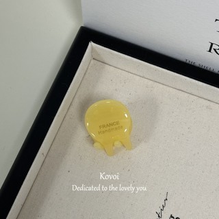 Kovoi Kẹp Tóc Công Chúa Acetate Hàn Quốc Nhãn Vàng, Kết Cấu Tròn Nhỏ, Dễ Thương, Phù Hợp Tóc Nổ