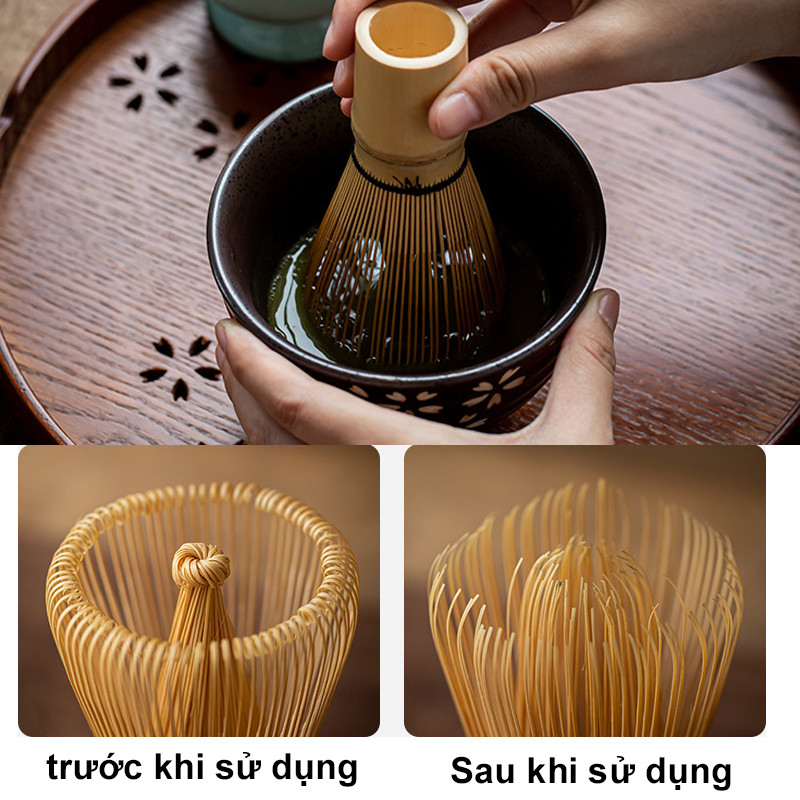 Chổi Đánh Matcha，Chổi Chasen đánh Matcha，bộ dụng cụ pha trà matcha，Cây khuấy trà xanh Nhật Bản，Chổi Khuấy Trà