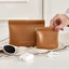 Túi trang điểm son môi AMLU, Túi đựng mỹ phẩm đơn giản Mini, Túi xách trang sức di động du lịch PU thời trang dành cho nữ bé gái
