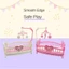 YOLOGO Rocking Horse, Búp bê trượt và giường, Nhà búp bê thời trang dễ thương Giá đỡ nội thất thu nhỏ, Đồ chơi DIY hợp thời trang cho bé gái Quà tặng bé gái