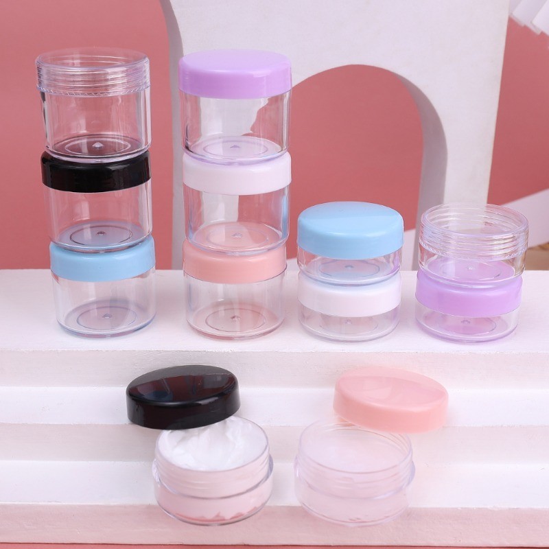 10 / 20g Travel Portable Eyeshadow Cream Lip Balm Jar - Chai trang điểm mỹ phẩm bằng nhựa rỗng trong suốt