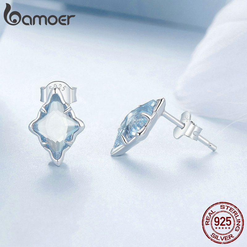 Bông tai bạc Bamoer 925 thiết kế đầy sao Quà tặng trang sức dành cho nữ