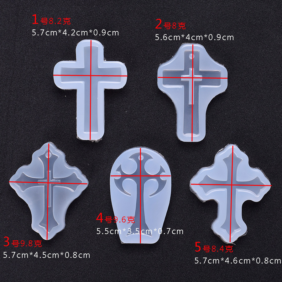 Gương Retro Cross khuôn silicon đa năng với đục lỗ, dùng làm mặt dây chuyền, trang sức, socola, trang trí bánh