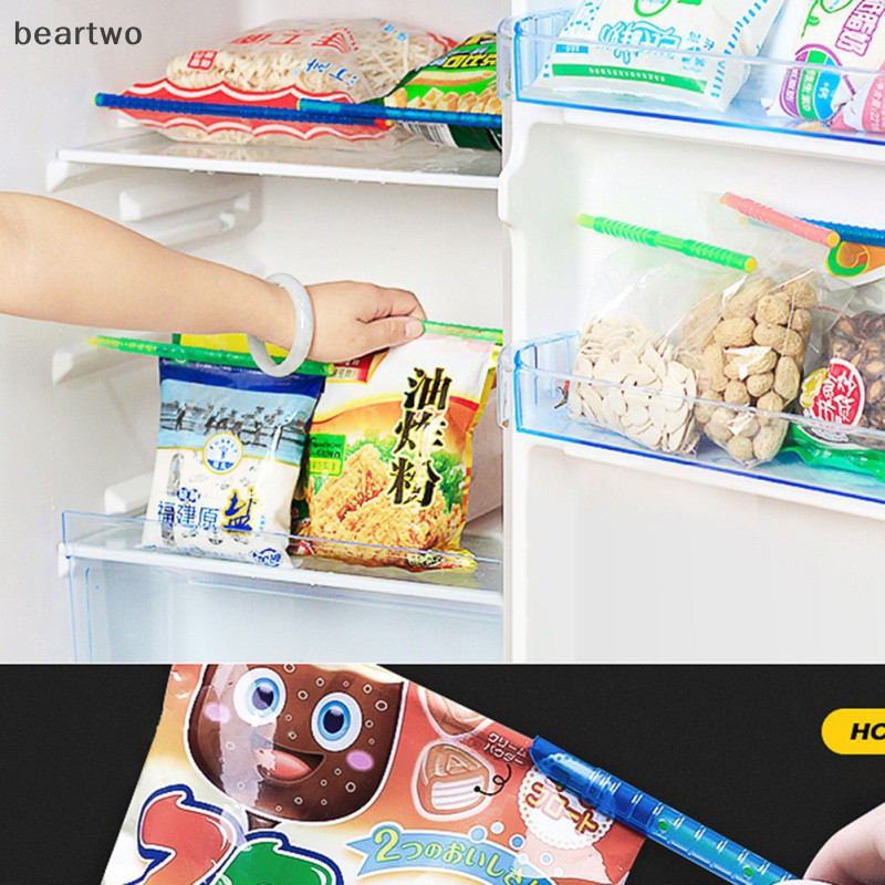 < Beartwo > 8 Chiếc Túi Nhựa Hữu Ích Kẹp Cói Thanh Bảo Quản Túi Bảo Quản Niêm Phong Kẹp Đẹp