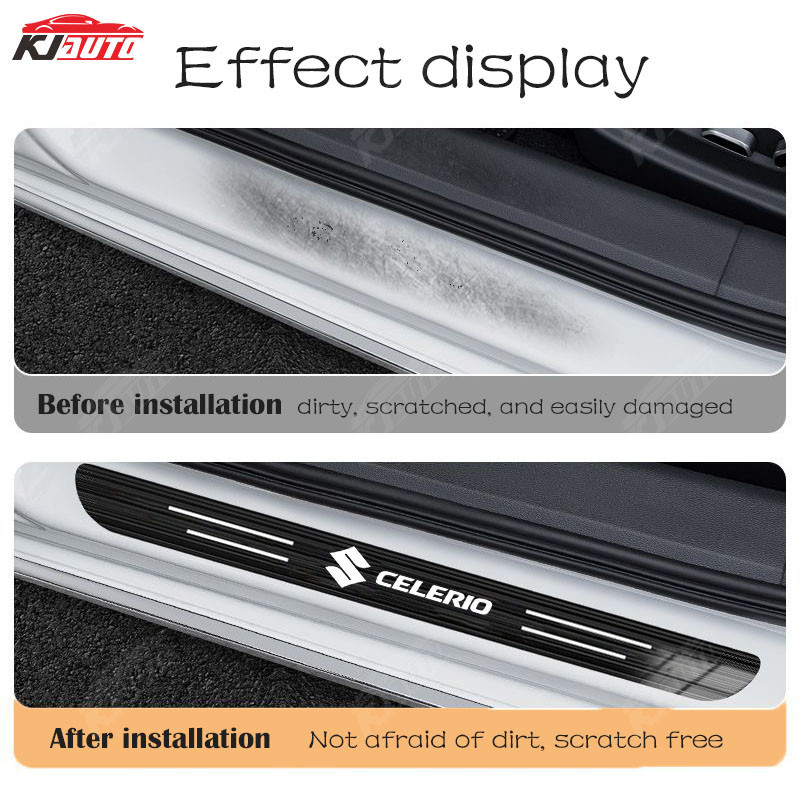 ✨Suzuki Celerio Cao Cấp Tùy Chỉnh Kim Loại Sill Bảo Vệ Chống Trầy Xước Chống Bụi Bẩn Thép Không Gỉ Bảo Vệ Cửa Xe Ô Tô Miếng Dán Trang Trí Phụ Kiện