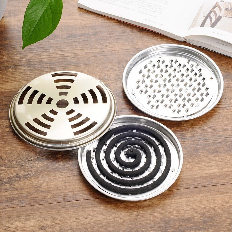 Hộp đựng nhang muỗi bằng thép không gỉ, khay đựng nhang muỗi có nắp đậy an toàn FETA