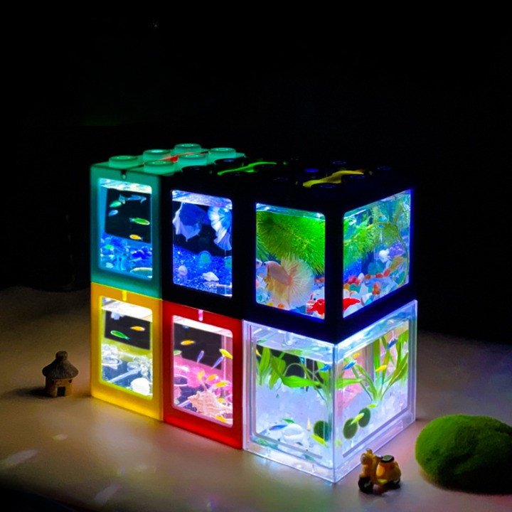 Bể Cá Mini Bằng Nhựa Lắp Ghép Lego