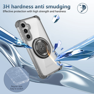 Dành cho Samsung S23 FE Ốp điện thoại trong suốt 360°Chân đế vòng từ tính xoay được Chống sốc Vỏ mỏng trong suốt