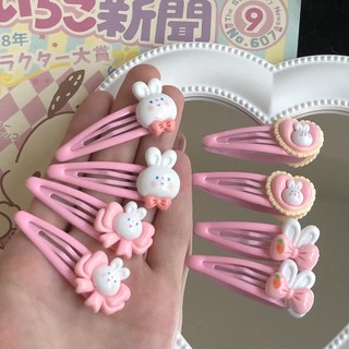 （1k）Phim hoạt hình thỏ màu hồng nơ dễ thương Kẹp mũ hoạt hình Nhật Bản và Hàn Quốc 1k