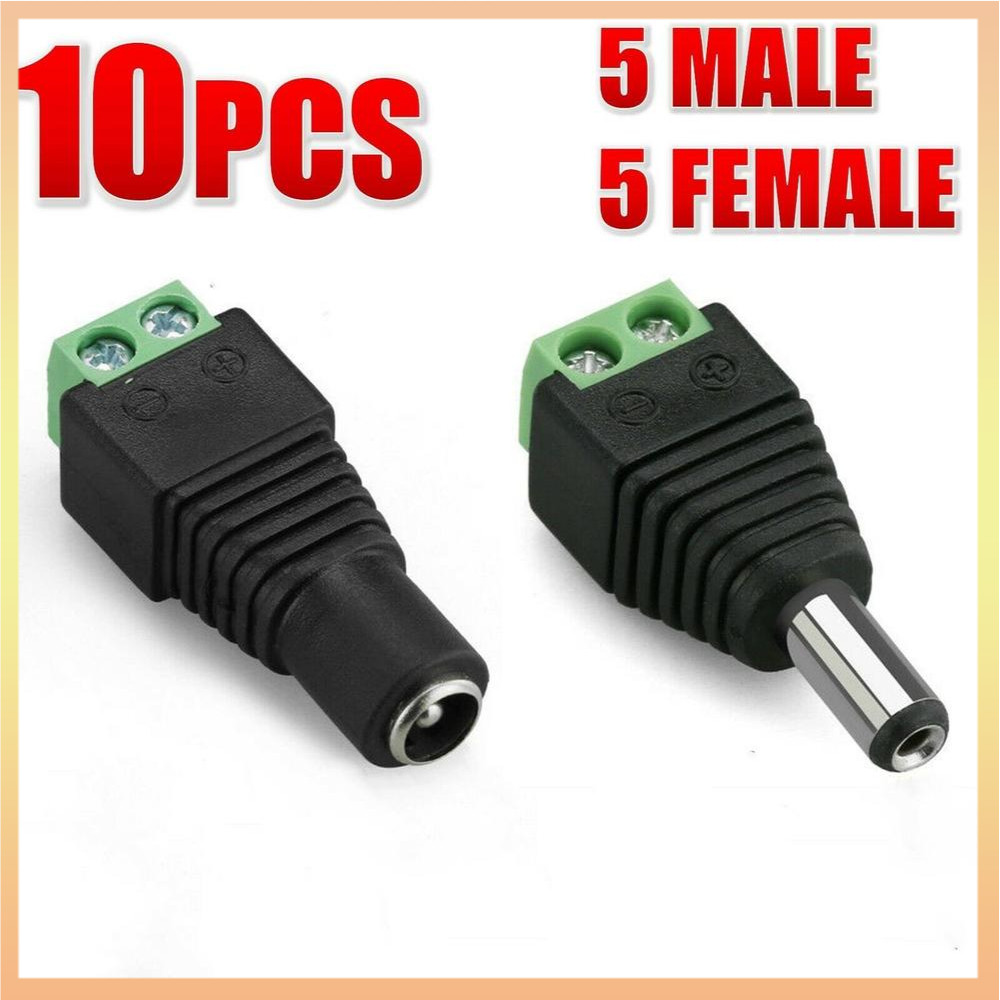 10 Chiếc 12V DC Power Nam Nữ Cắm Adapter Kết Nối Cắm Jack Ổ Cắm Cáp Cho ...
