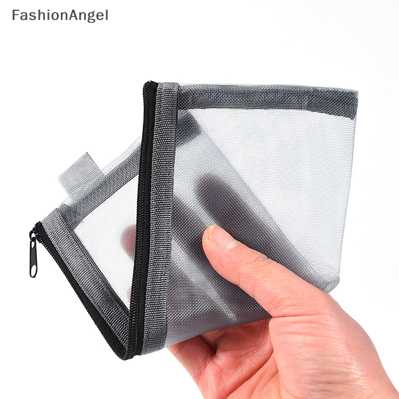 Fashionangel 1Pc Lưới Trong Suốt Hộp Đựng Văn Phòng Sinh Viên Túi Bút Hộp Đựng Hóa Đơn Túi Đựng TH