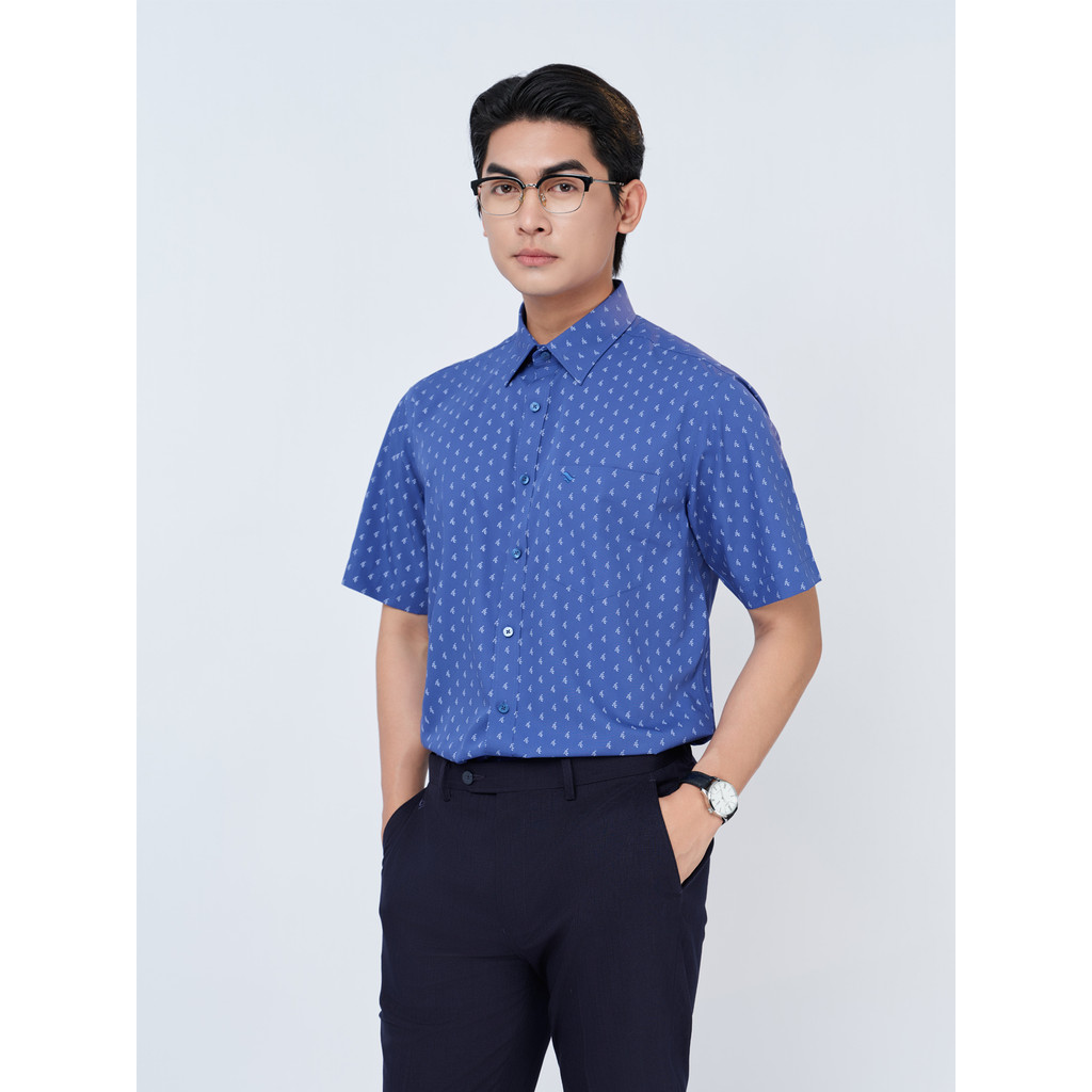 Sơ mi ngắn tay lai ngang VIETTIEN SMART vải Bamboo form REGULAR VT00000318
