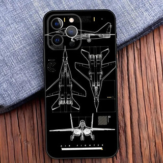 TK-1 Máy Bay Máy Bay Máy Bay Màu Đen Ốp Lưng Điện Thoại iPhone 16, 17,14,13,12,11, Pro, X, XS, Max, XR, Plus, Mini Mềm Màu Đen