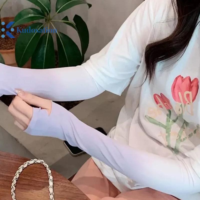 Kudosation UPF50 + Tay Áo Vải Băng Thoáng Khí Nhanh Khô Chạy Thể Thao Chống Nắng Chống Tia UV Vỏ Tay Dài Tay Đi Xe Đạp Tay Áo
