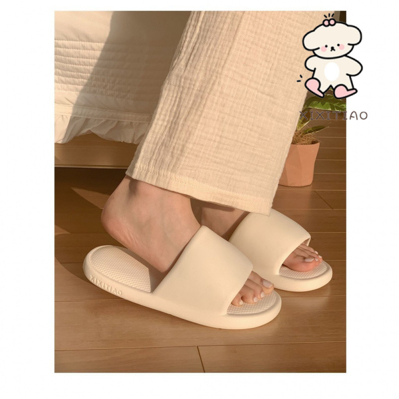 Xixitiao Dép Sandal Đế Bằng Mùa Hè Ngoài Trời Phong Cách Mới Mềm Mại Waxy Dép Nam Nữ Đơn Giản Màu Trơn Thoải Mái Bước Trên Shit Thường Ngày
