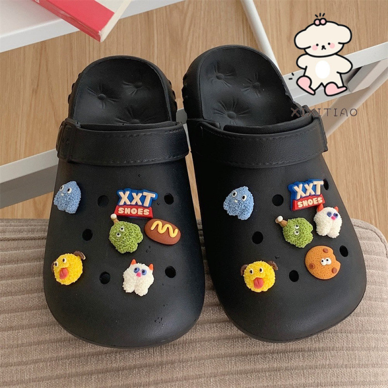 Xixitiao Sandal Sáng Tạo EVA Ngộ nghĩnh Hoạt Hình Dễ Thương Quái Vật Phong Cách Mới Kỳ Nghỉ Baotou Lỗ Giày Mùa Hè Đế Mềm Thoải Mái Mặc Ngoài
