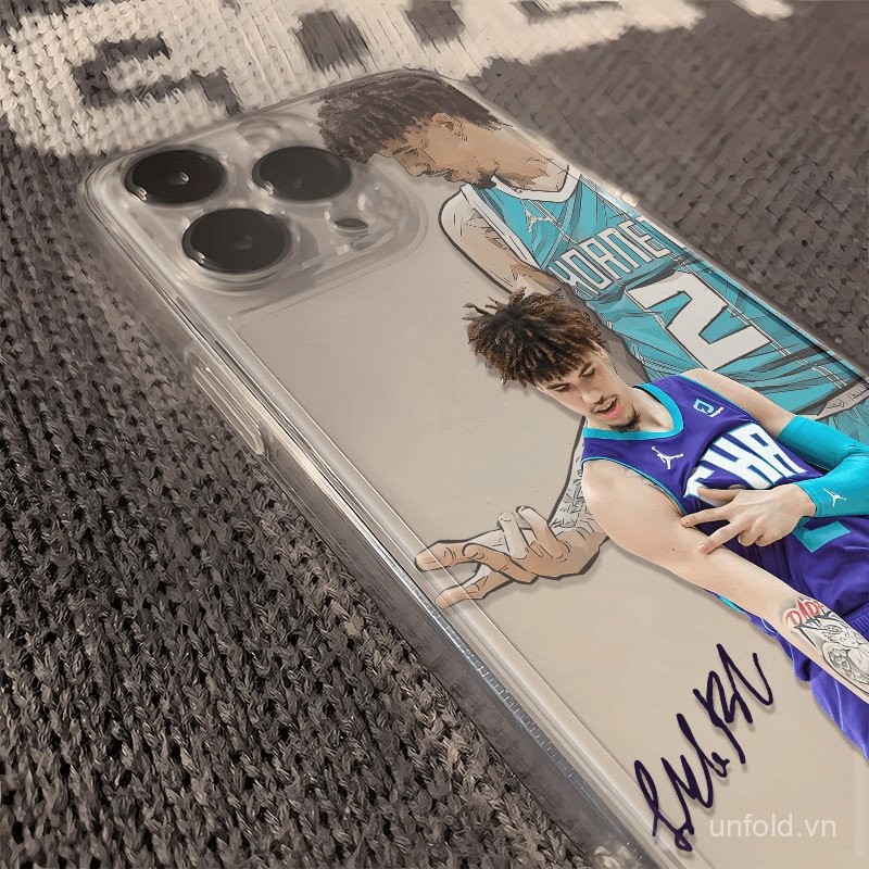 Ốp điện thoại LaMelo Ball tương thích với iPhone 11 12 PRO 7 8 Plus 13 14 15 16 ProMax 16 15 14 PLUS X XS XR XSMAX QYJS trong suốt siêu mỏng, ốp mềm chống sốc 1NZF