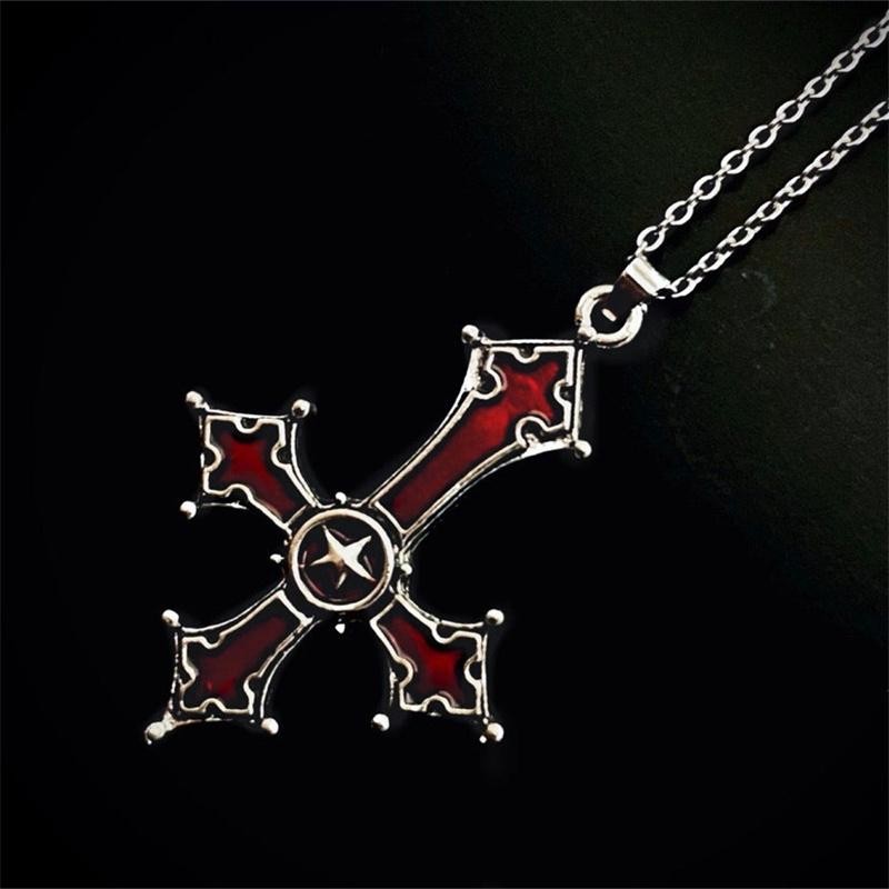 # Sepsale # Vintage Gothic Chữ Thập Mặt Dây Chuyền Vòng Cổ Dành Cho Nam Thời Trang Đảng Xu Hướng Punk Trang Sức Quà Tặng Halloween.
