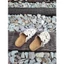 Giày Birkenstock rỗng thủ công, da mềm, đế nút chai retro, giày Birkenstock cho phụ nữ, dép lười kín mũi cá tính