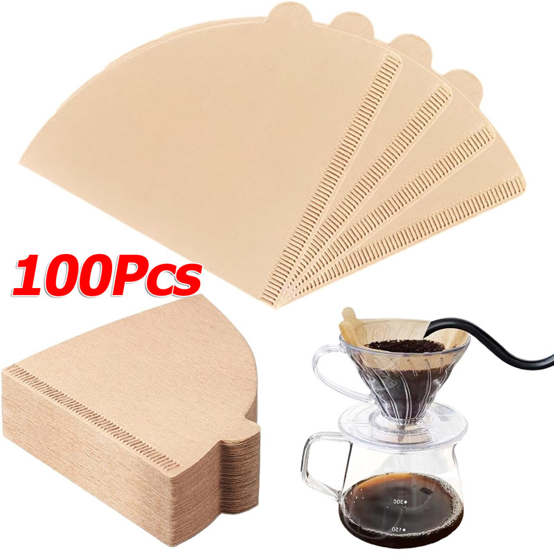 50 / 100 Cái Bộ Lọc Cà Phê Màu Tự Nhiên / Giấy Bột Gỗ Được Chứng Nhận An Toàn