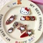 YT4 Sanrio Hello Kitty Acrylic Kẹp Tóc Da Báo Pentagram KT Mèo Bên Kẹp Retro Thời Trang Phụ Kiện Tóc