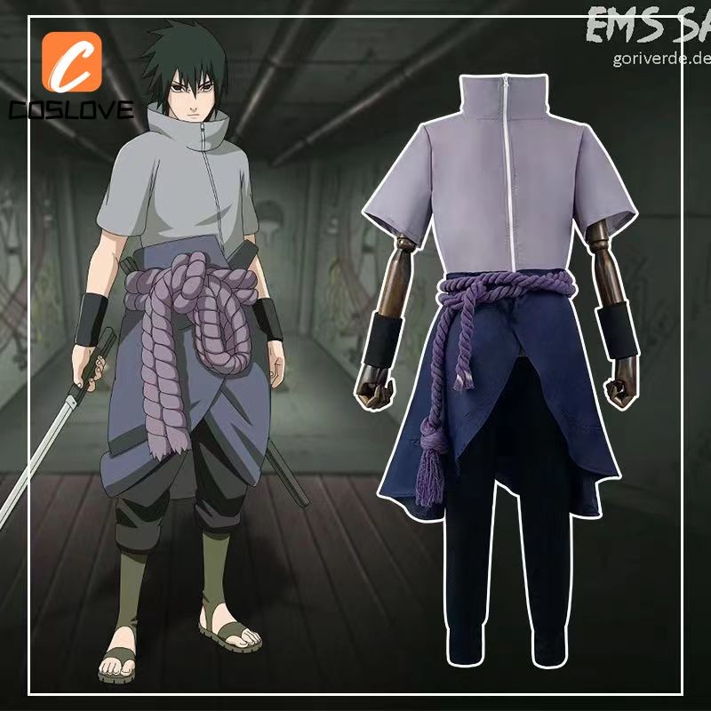 Anime NARUTO Sasuke Quần Áo Trọn Bộ Trang Phục Ninja Cosplay Đồng Phục
