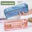Túi đựng bút FAVORITEGOODS, Bút chì hai lớp trong suốt, Lưới chất lượng cao Hộp đựng bút dung tích lớn Trường học Văn phòng