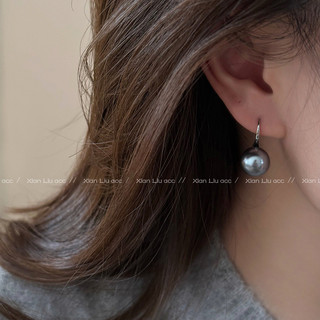 Bông Tai 925 Ngọc Trai 10-12 Mm Màu Xám Người Phụ Nữ Bông Tai Retro Giá Rẻ Sang Trọng Cao Cấp Cảm Giác Tai Móc Thời Trang Đơn Giản