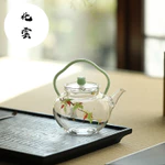 Ấm trà thủy tinh Osmanthus dày chịu nhiệt độ cao Nồi tay cầm dung tích nhỏ có thể mở lửa Bộ trà trà luộc gia đình [A204-04] — ảnh 1