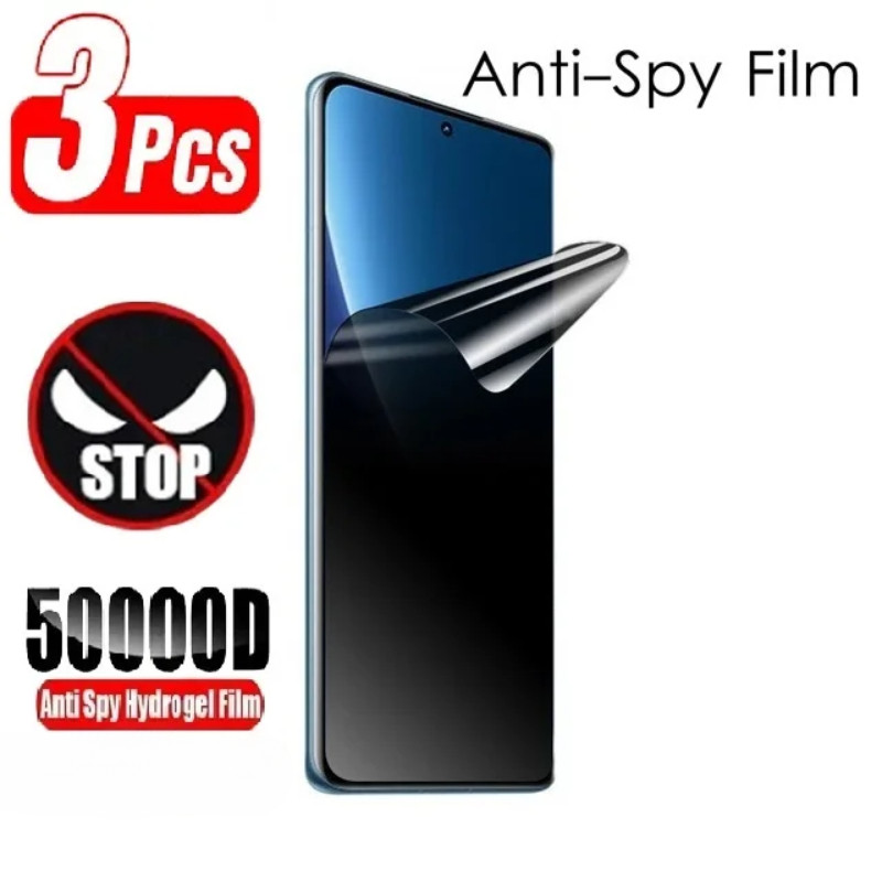 Realme14 Realme14x Realme14T 3 Cái Full Cover HD Phim Hydrogel Mềm Trong Suốt Cho Realme 14 Pro Lite Plus 4G 5G 14x Chống Gián Điệp Riêng Tư Chống Vân Tay Bảo Vệ Màn Hình Điện Thoại