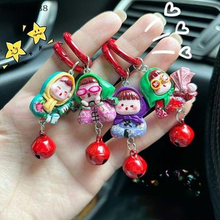 Meisha888 Hoạt Hình Dễ Thương Đông Bắc Cô Gái Móc Khóa Hoa Cotton Đệm Áo Khoác Cô Gái Mặt Dây Chuyền Schoolbag Mặt Dây Chuyền Quà Tặng Phụ Kiện