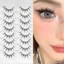 DELMER 8 Cặp Lông Mi Giả, Dày Đặc Tự Nhiên Little Devil Full Strip Mi, Ghép Mềm DIY Có Thể Tái Sử Dụng Lông Mi Mắt Trang Điểm