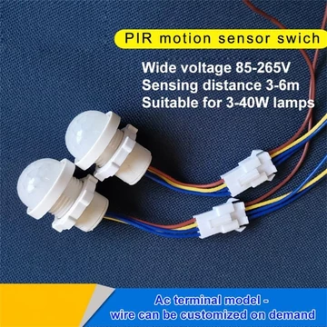 Cảm Biến Cơ Thể Con Người Có Thể Điều Chỉnh Đèn Ngủ LED Cảm Biến Công Tắc PIR Hồng Ngoại Cảm Ứng Cơ Thể Con Người Cảm Biến Chuyển Động Cảm Biến Công Tắc Phát Hiện